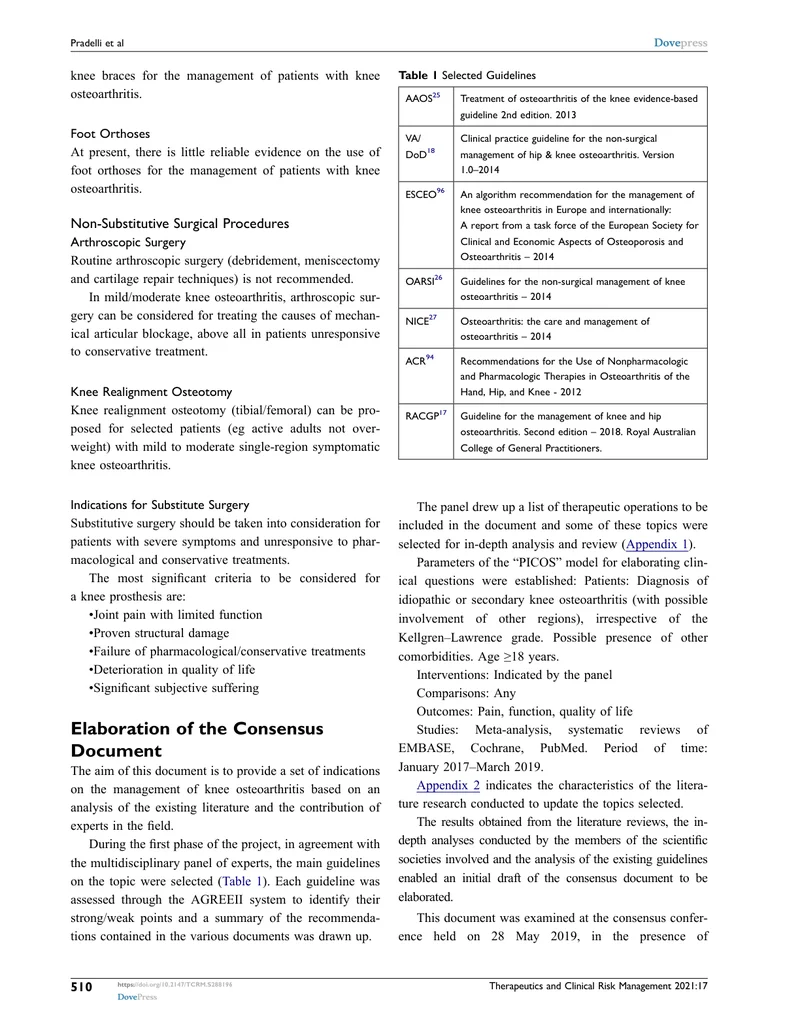 【骨科领域】2021+意大利多学科实践共识：膝骨关节炎的非手术治疗
